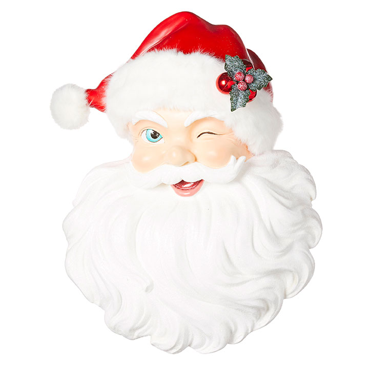 Santa Face Wall Art Red White