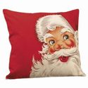 Santa Face Pillow Red Beige Vintage