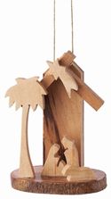 Nativity Ornament Made from Olive Wood