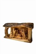 Large Log Nativity made from Olive Wood