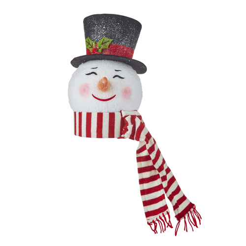 Snowman Head Tree Topper With Scarf.