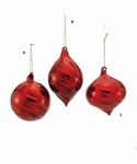 Ornament Red Swirl Assorted