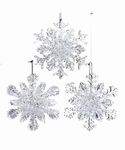 Ornament Snowflake Glittered 4.5