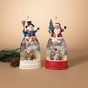 Santa/Snowman Lighted Spinning Water Globes Assort