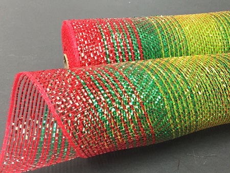 Mesh Roll Emerald Lime and Red Metallic
