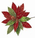 Poinsettia Red Green Glitter Mixed