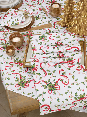 Placemat Holly and Ribbons