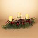 Candleholder Pine Cone Red Berries