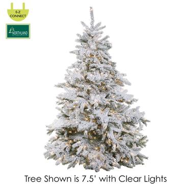 Tree Flocked 7.5 Foot Lighted