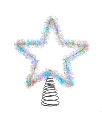 Tree Topper Star Tinsel Lighted Multi