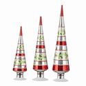 Finials S/3 Red Green Striped