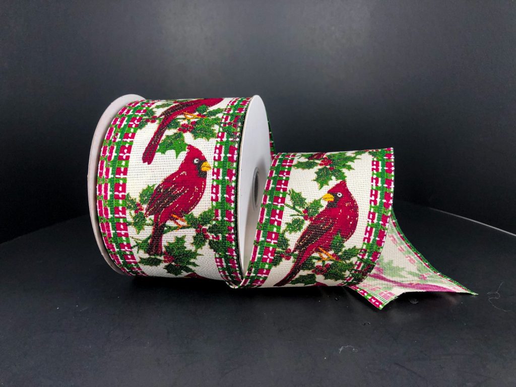 Ribbon Cardinal Burlap