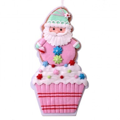 Ornament Santa Cupcake Pastel