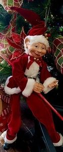 Elf Red White Poseable