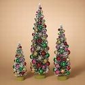 Bottle Brush Trees S/3 With Ornaments