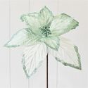 Poinsettia Sheer Seafoam Glittered