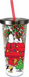 Snoopy Christmas Glitter Cup