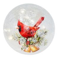 Globe Bells & Cardinal Crackle Glass