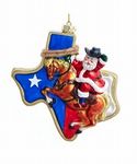 Ornament Texas Santa Glass