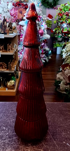 Tree Glass Red Lighted