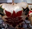 Ornament Poinsettia Heart Shape