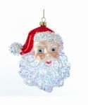 Ornament Red Santa Face Glass