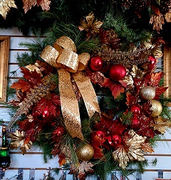 Wreath Decorated In Fall Design
