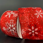Ribbon Snowflakes Red White