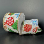 Ribbon Ornaments Green Blue Gold