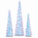 Cone Trees Tinsel S/3 Iridescent
