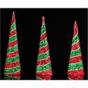 Cone Trees S/3 Red Green Stripe