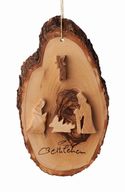 Ornament Nativity Bark Slice