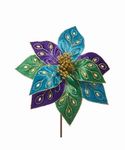 Poinsettia Green Teal Blue Pick