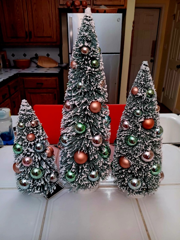 Bottle Brush S/3 Trees Decorated