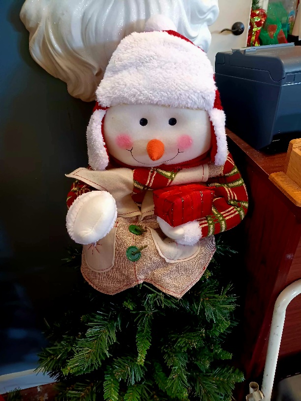 Snowman Head Tree Topper Musical