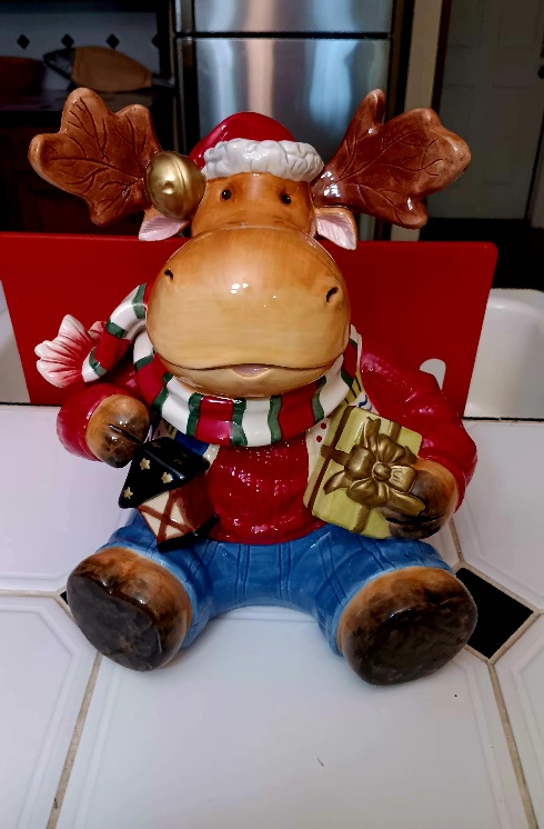Holiday Moose Cookie Jar